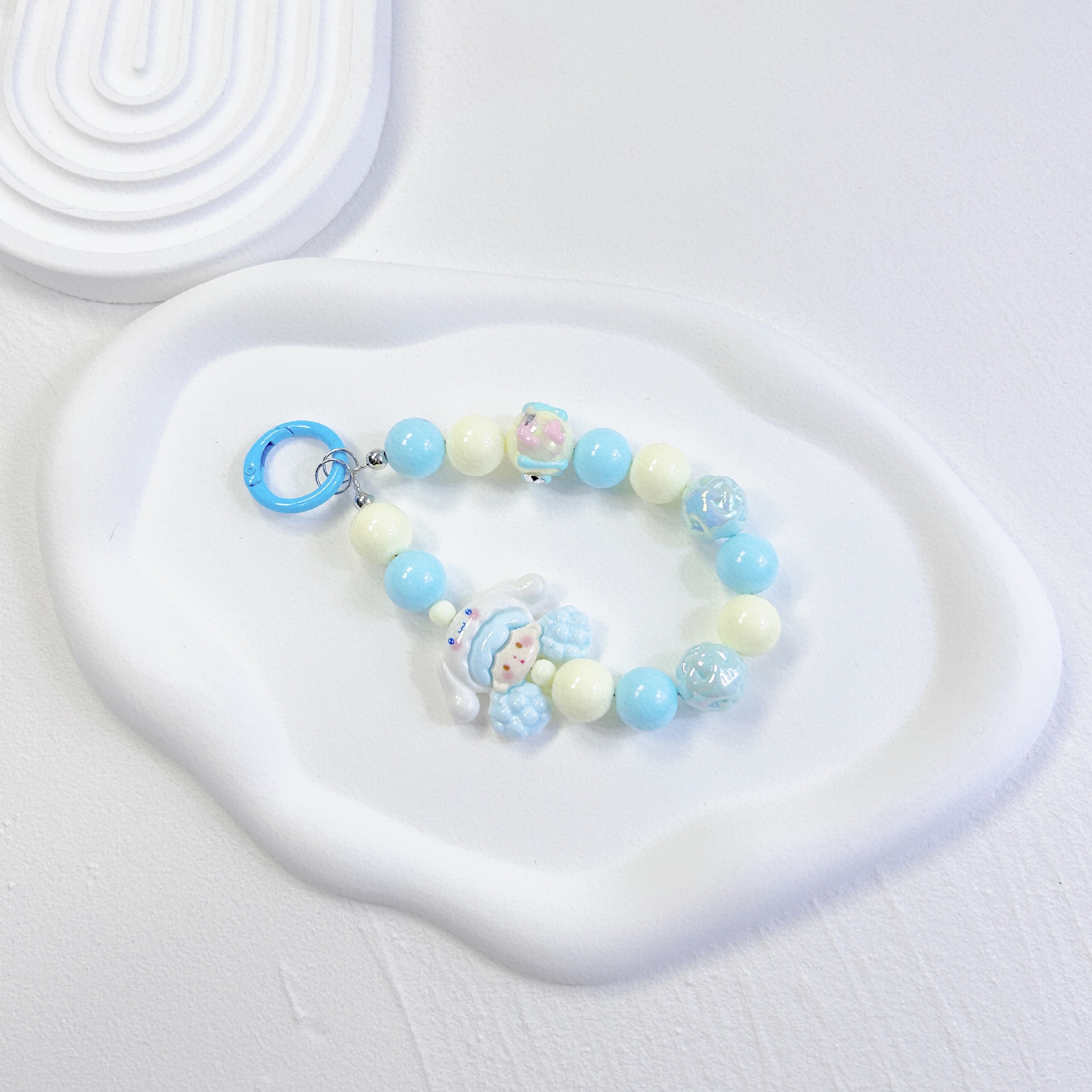 Colorful Round Beads Cute Phone Chain Hand-Painted Beaded Key Chain Blind Box Bag Pendant Jewelry Hand-Painted Beaded details Picture