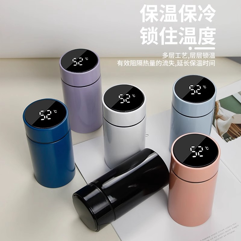 304不锈钢保温杯智能测温男女便携迷你口袋杯智能礼品喝水保温杯