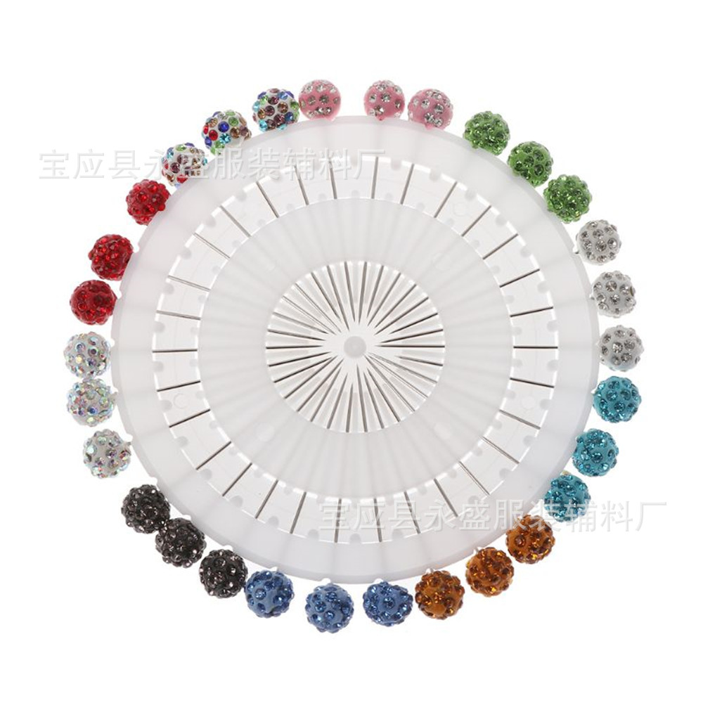 Fabricante al por mayor color diamond turbante pin fijo redondo strass decorativo pin de posicionamiento pin details Picture