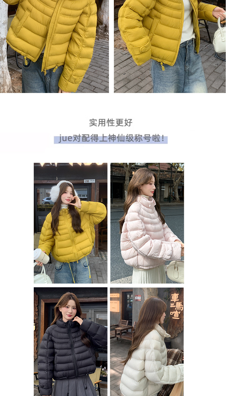 90 White duck down short rib down jacket for women 2025 Winter bestseller, versatile and not picky about the wearer. The loose coat is super beautiful pic 6