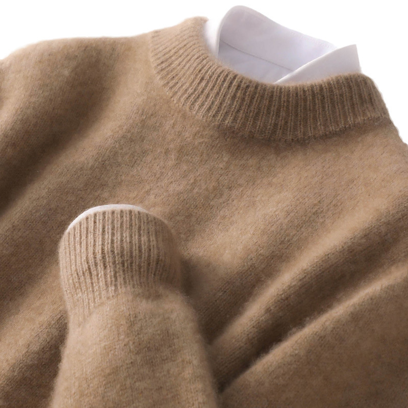 Thickened wool sweater men's autumn and winter new semi-high neck pullover business casual sweater loose and versatile cashmere base layer Item Picture