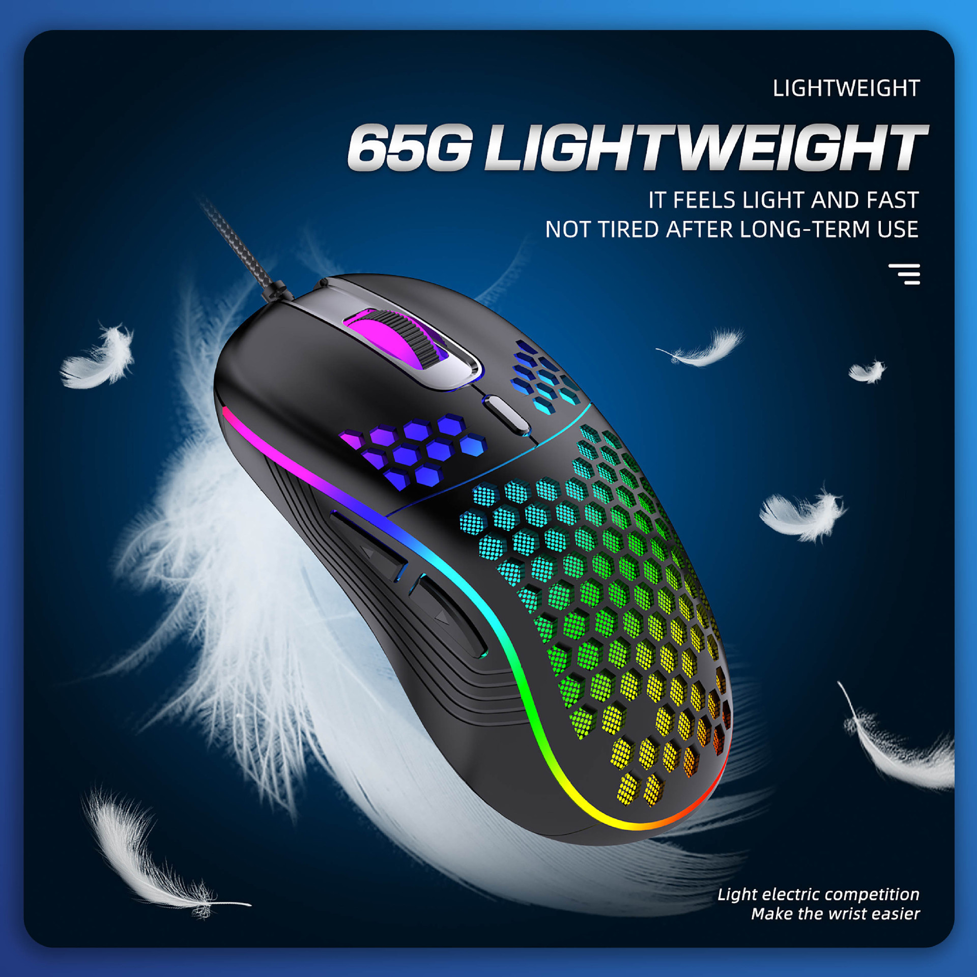 Cross-Border Rgb Light Usb Wired Perforated Rgb Light Usb Charging Mouse Hole Lightweight Type-C Charging details Picture