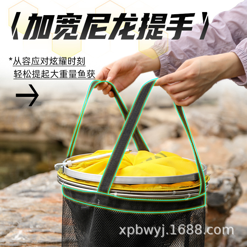 野钓专用鱼护网包便携渔护装鱼袋小型钓鱼网兜加厚速干防挂圆形网 Specification image