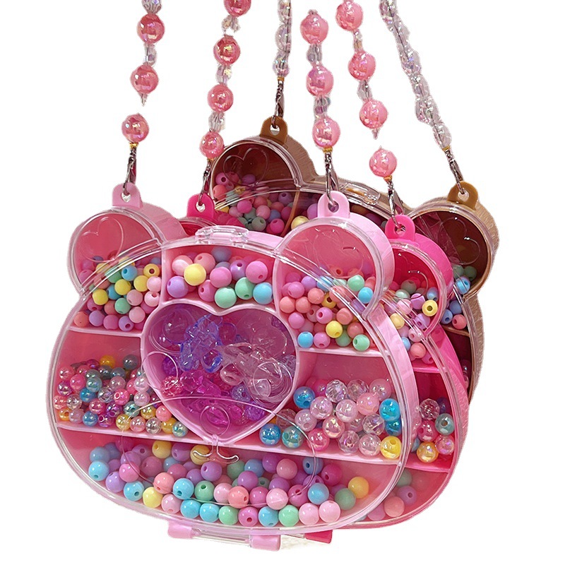 Children's Beaded Necklace Toy Handmade Diy Made Material Bag Girls Wear Beaded Bracelet Gemstone Beaded Material Item Picture