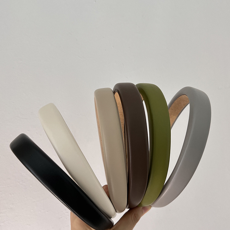 Hair Band French Imitation Lamb Skin Sponge Hair Card Solid Color Temperament Increase Cranial Head Band All Wear Facial Hair Accessories