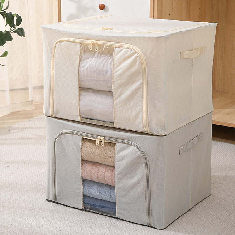 Pants and clothes storage box, fabric clothing organization box, folding storage basket, wardrobe, Oxford cloth baina box for household use details Picture
