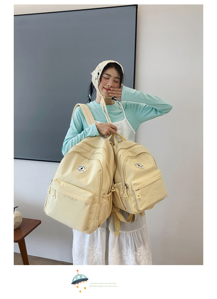 简约书包百搭女日系ins学生包初中高中双肩包大容量校园甜美背包详情34