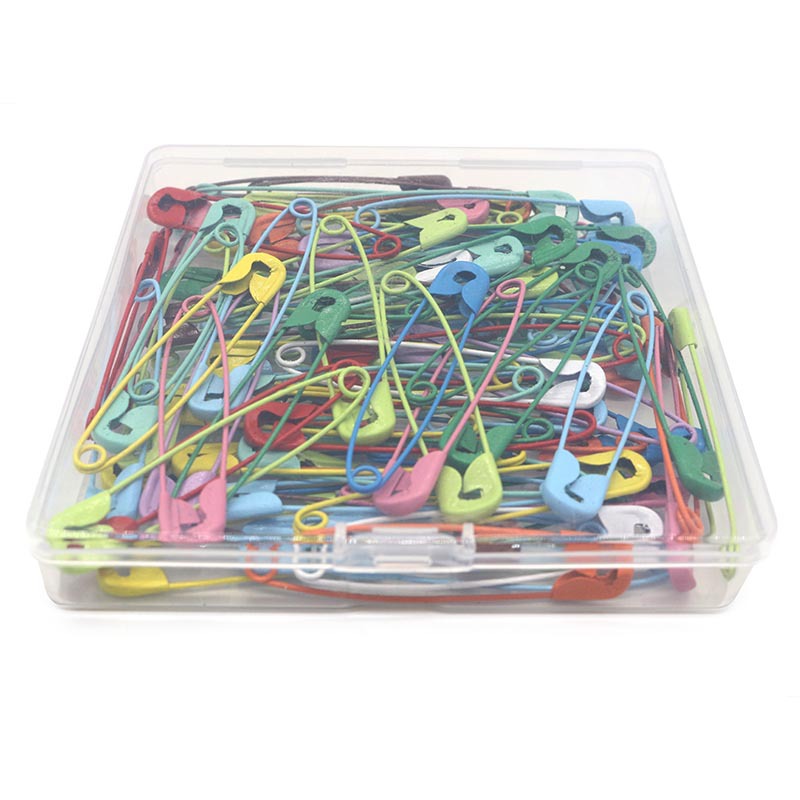 Amazon box set of 100 large color-mixed pins, 55mm clothing decorative pin, household fixed pin details Picture