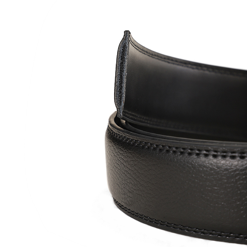 Buckless Belt Men's Leather Two Layer Cowhide Automatic Buckle Belt Body Without Lead Belt Headless Belt Genuine Wholesale Specification drawing