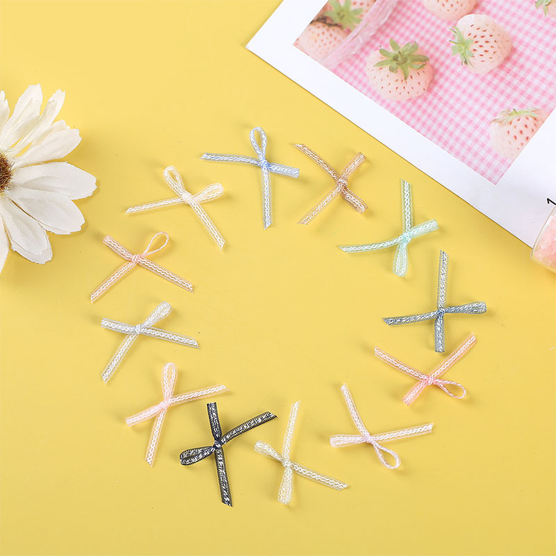 Spot Korean Version Of Hand-Made Small Bow Snow Gauze With Cotton Slippers Accessories Clothing Ribbon Bow Accessories Factory Wholesale details Picture