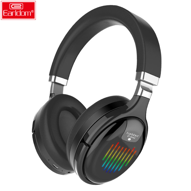 Cross-border over-ear subwoofer stereo music folding headset Bluetooth wireless headphones with SIM card luminescent headphones Item Picture