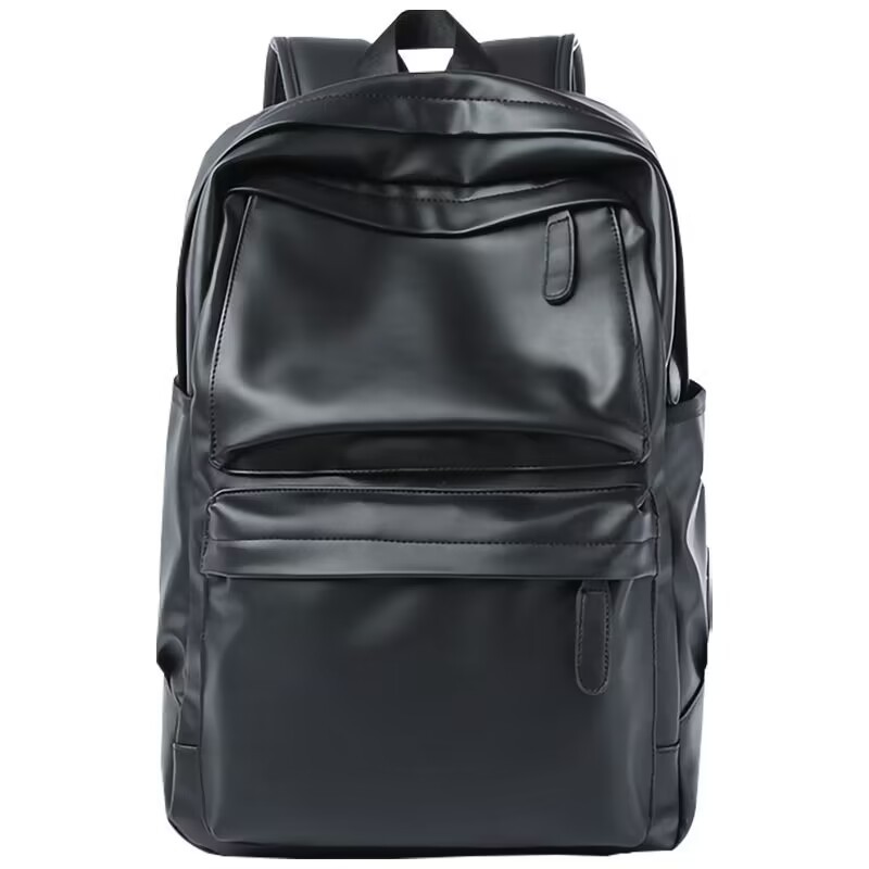 Men's backpack, leather, large-capacity travel backpack, junior high school, senior high school and college student schoolbag, trendy men's bag, computer bag