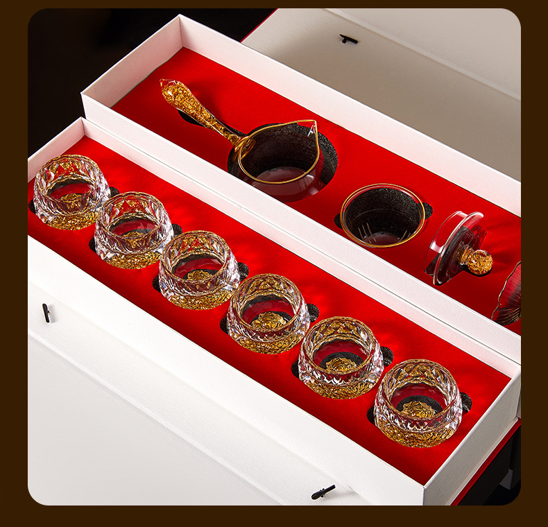 水晶玻璃茶杯主人杯侧把壶套装外出携带高端创意礼品工艺品送礼创意礼品套装详情25