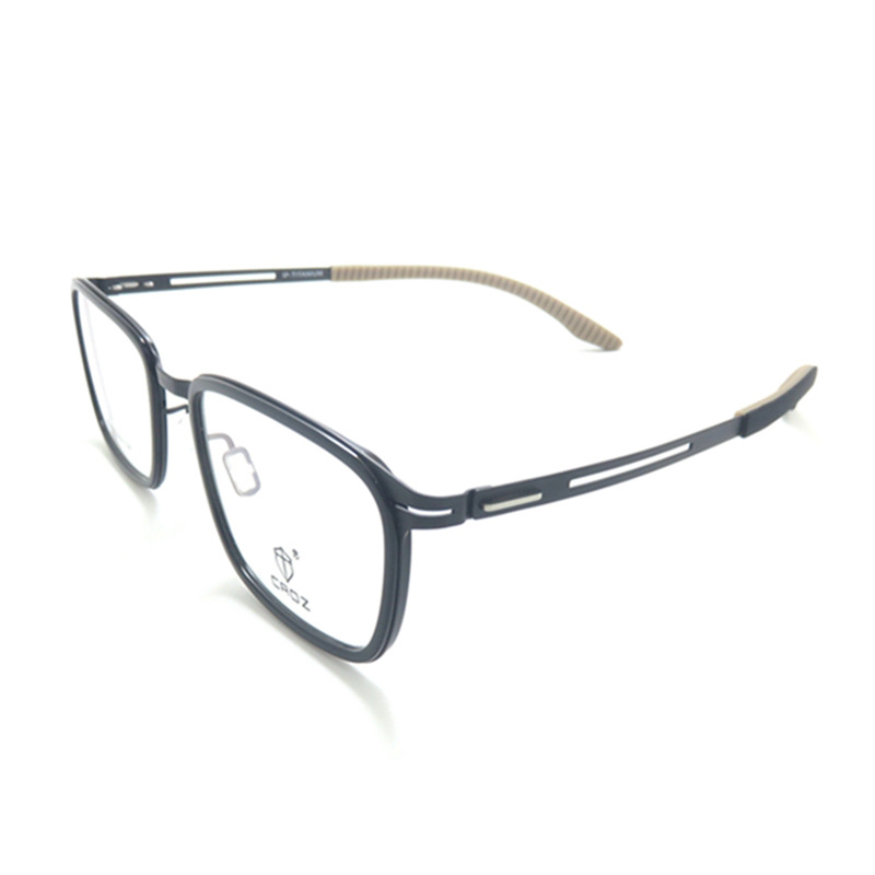9676方形镜架男士商务眼镜框纯钛架超轻弹性腿无螺丝镜架近视镜详情图2