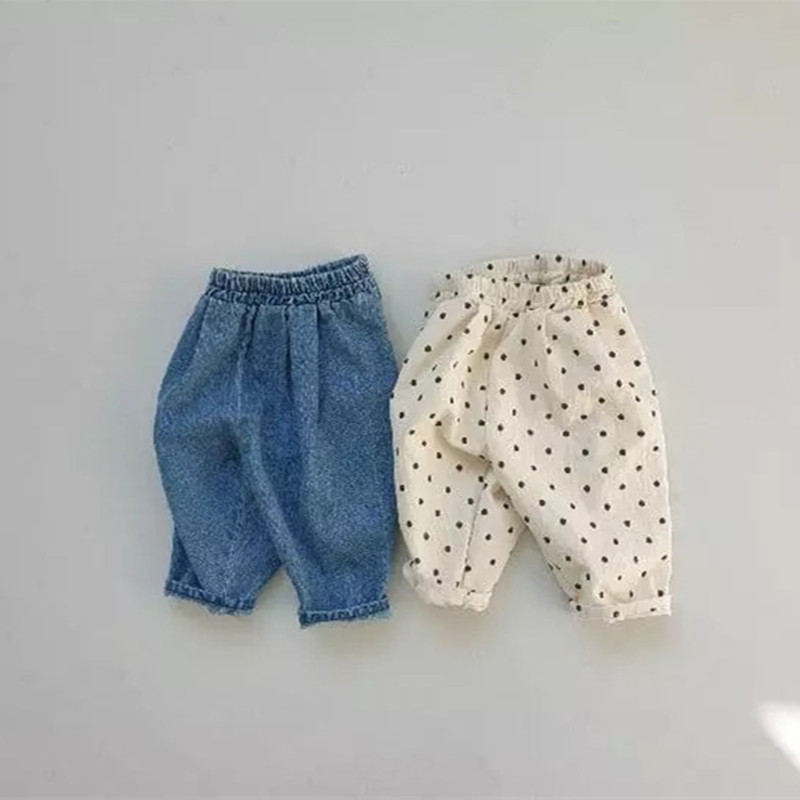 Children's autumn Korean-style casual pants, Korean-style children's clothing, baby autumn denim long pants, boys' clothes, girls' baby pants