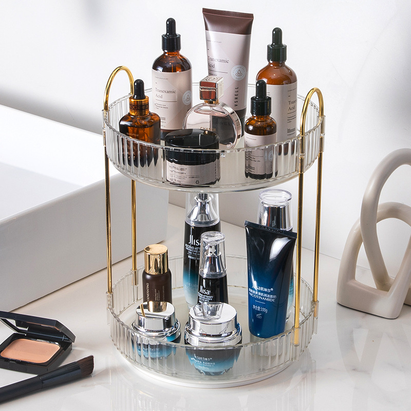 Cosmetic storage box, rotatable storage rack, multi-functional internet-famous transparent dressing table organization rack Item Picture