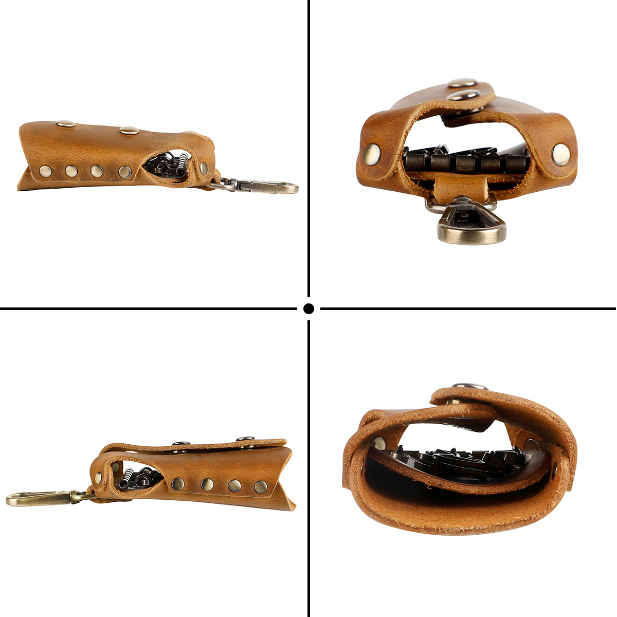 Leather Key Case Pure Handmade First Layer Cowhide Key Case Manufacturers Own Can Be Personalized Hand Application Scenario