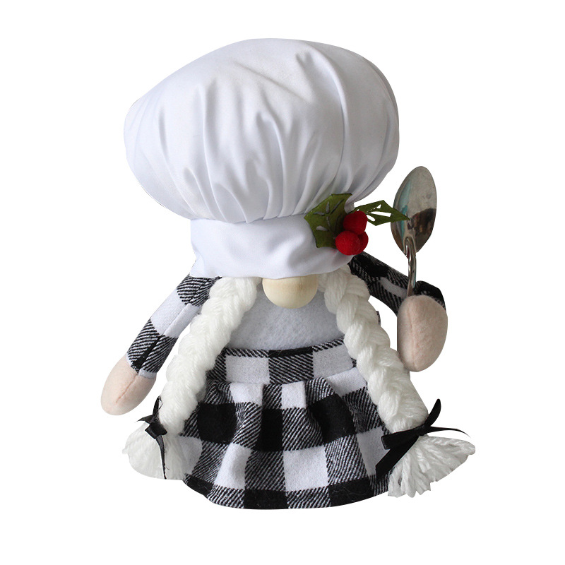 Hong Kong Love Christmas decorations Creative Dwarf Chef Action figure Holiday plush doll Chef Festival Faceless doll Item Picture