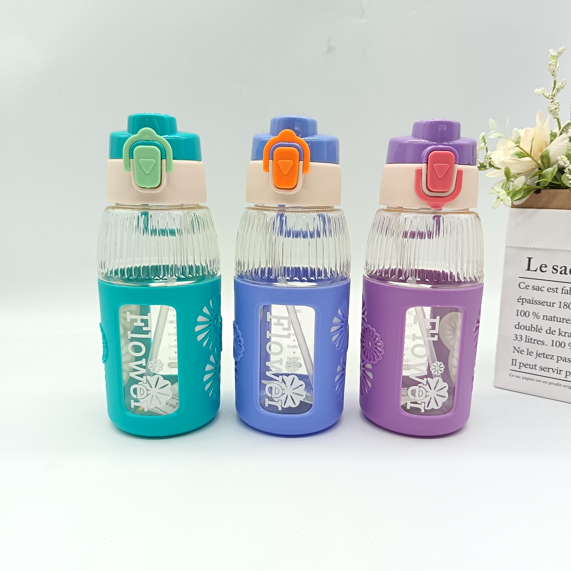 Portable large-capacity portable cup, water cup, high school girls' appearance level plastic straw cup, student Korean version Instagram, summer children's anti-drop details Picture