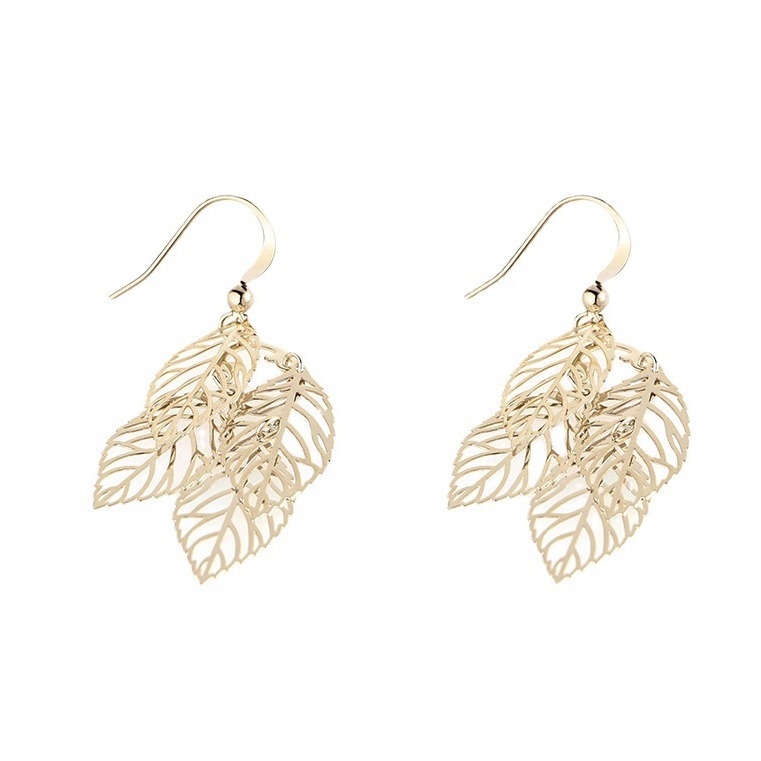 Han Ding Tree Leaf earrings, a long and elegant Korean pendant for women, the same style as the trendy trendy tassel earrings, a stylish accessory Item Picture