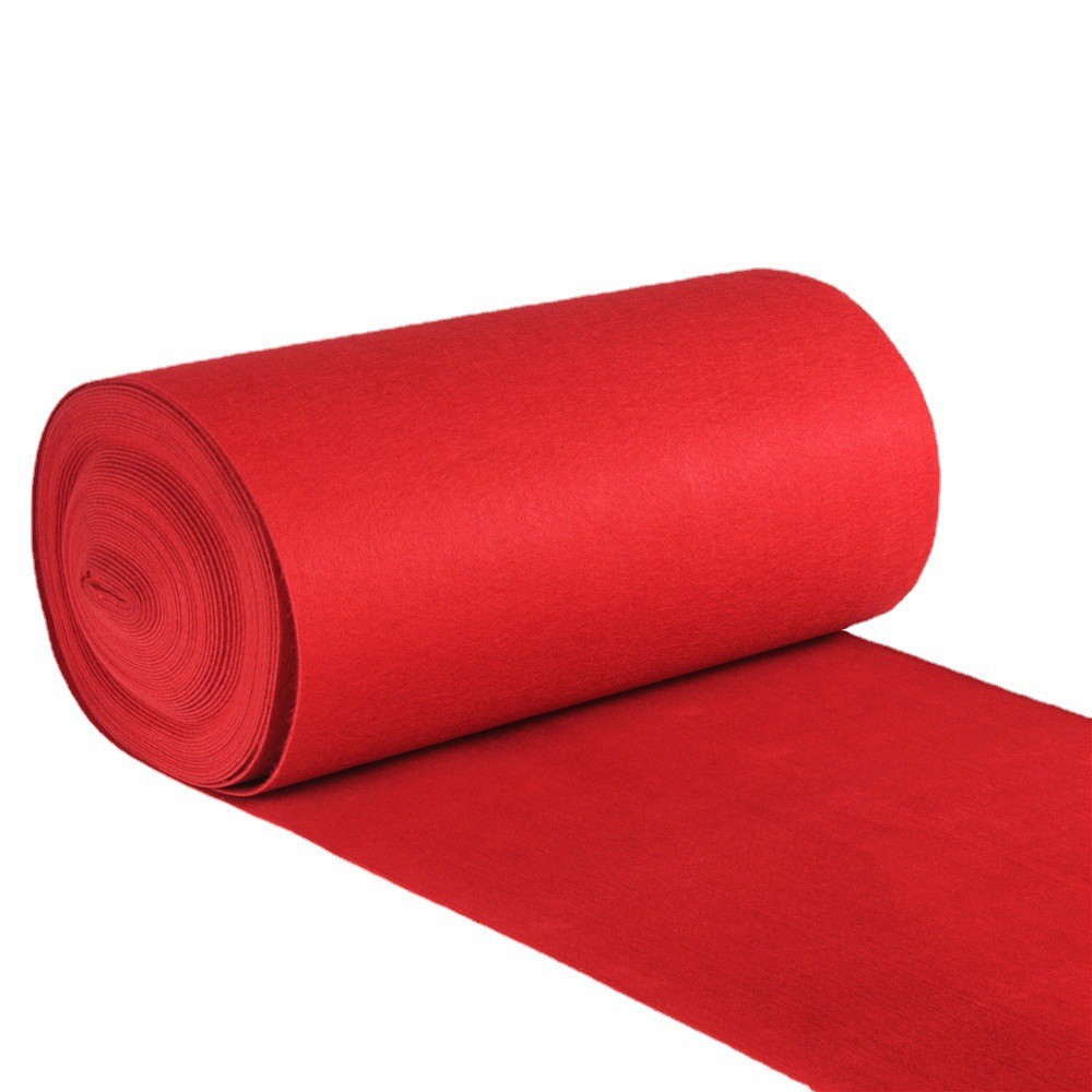 Wholesale red carpet, wedding and celebration red carpet, bright red, commercial opening, one-time thickened non-woven fabric red carpet, national trend Item Picture