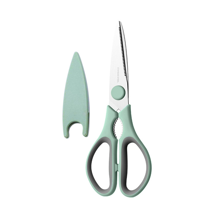 Jun Plastic Household Kitchen Scissors Multi-Functional Stainless Steel Strong Chicken Bone Scissors Duck Fish Chicken Bone Scissors Food Barbecue Scissors Item Picture