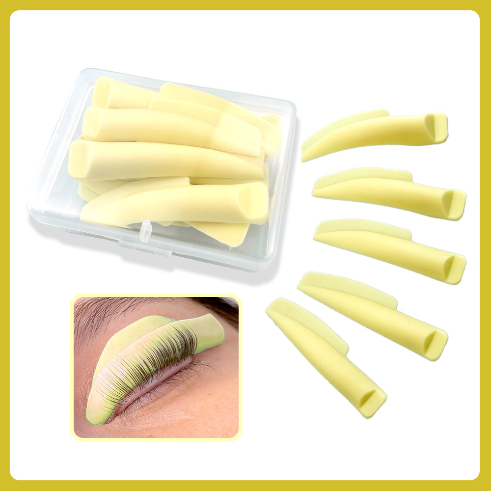 Cross-Border Explosive Hot Eyelash Sunflower Edge Patch Eyelash Hot Simple Hot Auxiliary Tool Yellow Silicone Gasket Wholesale Application Scenario