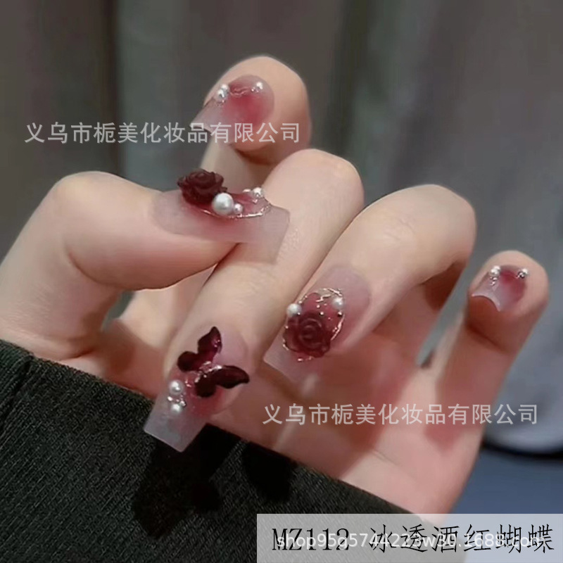 2026新款穿戴甲美甲蝴蝶结指甲贴显白穿戴式甲片秋冬高级感批发详情15