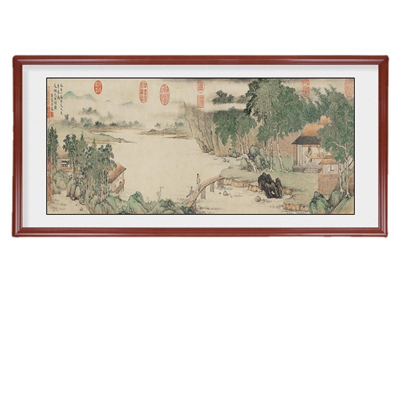 年画仿古/十字绣工艺品/苏绣牡丹/素坯/传统文化白底实物图