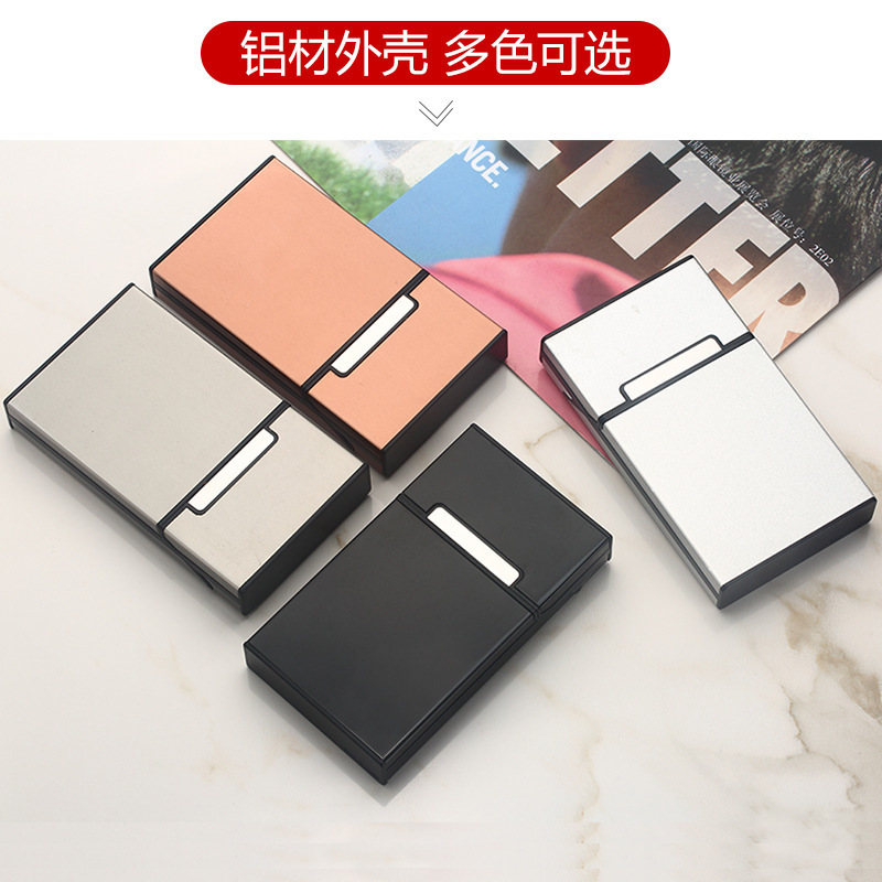 Yitian wholesale aluminum alloy fine cigarette extended flip lid women's cigarette box 20 pieces hard box, company logo wrapped aluminum cigarette box Application Scenario