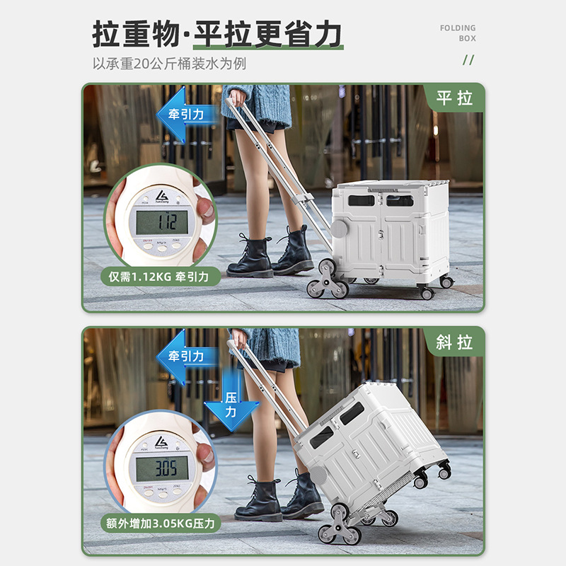 户外露营折叠买菜车家用便携快递小推车摆地摊拉货拖车折叠购物车详情图4