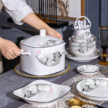 碗碟批发大汤盆结婚礼物家用景德镇陶瓷餐具碗盘欧式中式碗筷礼品