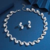 Aliexpress's best-selling exquisite pearl and rhinestone necklace and earring set, simple and versatile collarbone chain, neck chain, evening dress accessories Application Scenario