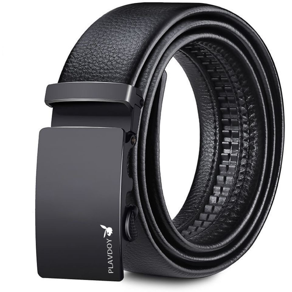 The automatic buckle belt for men, young and middle-aged students, casual sports cars, and trendy men's belts Item Picture