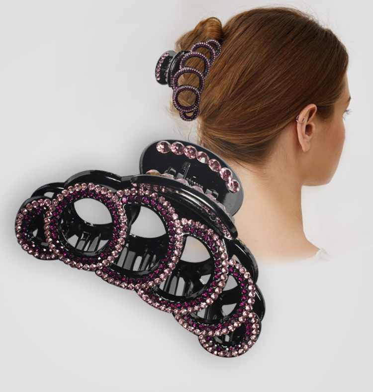 Cross-border large hair clips, women's back head hair clips, hair grabbers, diamond-encrusted updo hair accessories wholesale