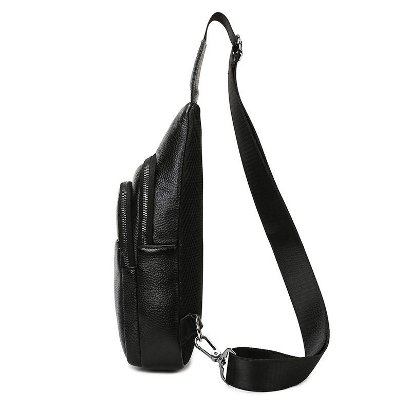 New casual men's leather bags, chest bags, top layer cowhide, wholesale from source, crossbody bags, men's retro single-shoulder bags Specification image
