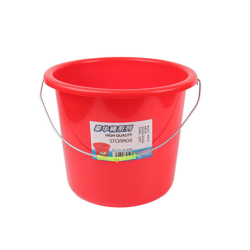 The manufacturer's new material red plastic water bucket, household thickened plastic tempered bucket, laundry bucket, and plastic water bucket with a lid for watering flowers Item Picture