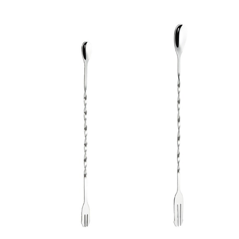 Stainless Steel 410 Cocktail Mixing Spoon, Long-Handled Bar Spoon, Ice Spoon, Double-Headed Spiral Milk Tea Spoon, Bar Spoon Wholesale Item Picture