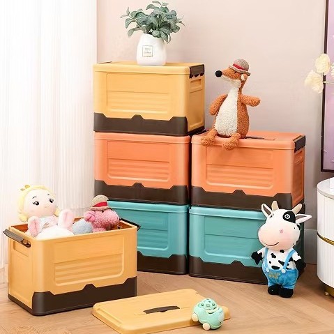 Multi-color and multi-style foldable storage boxes for student dormitories, for storing books and clothes, plastic household storage Item Picture