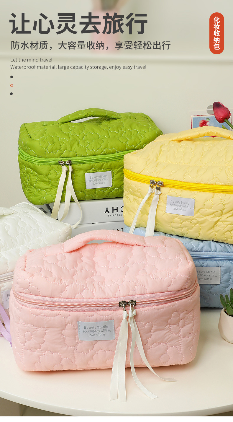 云朵化妆包简约大容量便携式手提收纳包旅行口红化妆品洗漱包详情2