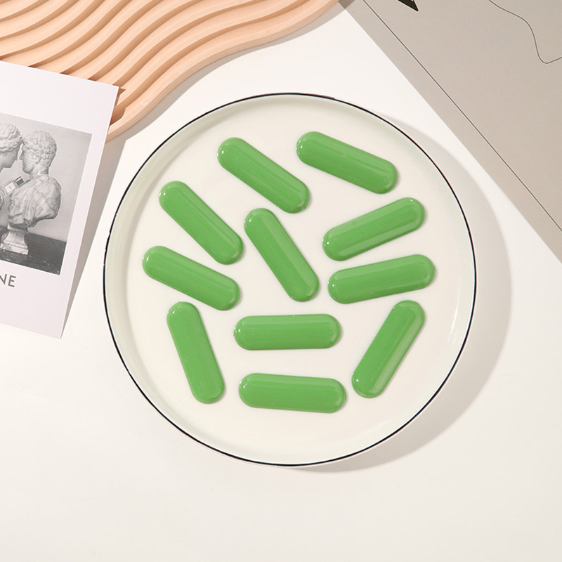 Acrylic glossy oval long strip candy-colored hair clip patch diy accessory, Macron color bestseller Specification image