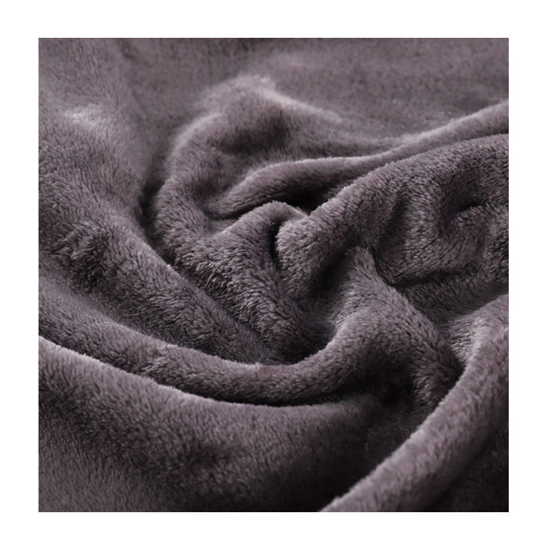 跨境素色毛毯/珊瑚绒剪花/法兰绒双面印白底实物图