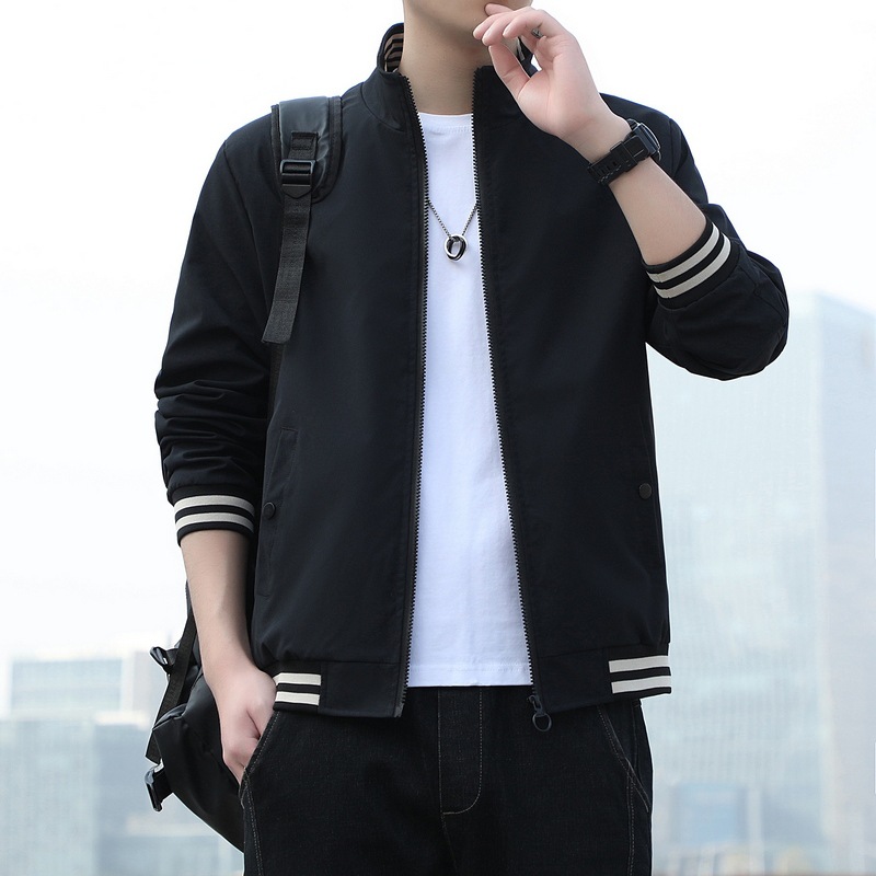 2022 New Spring Autumn Men's Jacket Korean Version Of The Trend Youth Casual Coat Fashion Stand Collar Baseball Wear Men's Wear details Picture