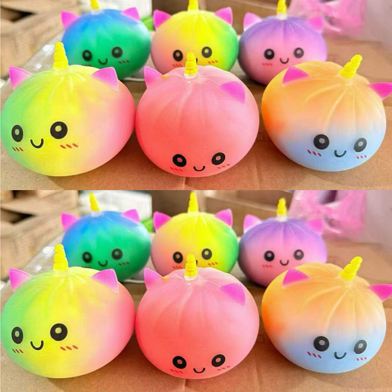 Cross-border burst influencers descompresión unicornio bollos pinchazos delicias artefactos de escape lento rebote pequeño paquete jaula juguetes de descompresión