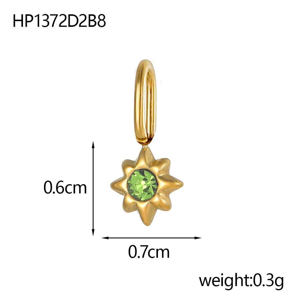 European and American cross-border exquisite titanium steel style micro-inlaid octagonal star diy pendant accessories, earrings, necklaces, jewelry accessories, pendants pic 21
