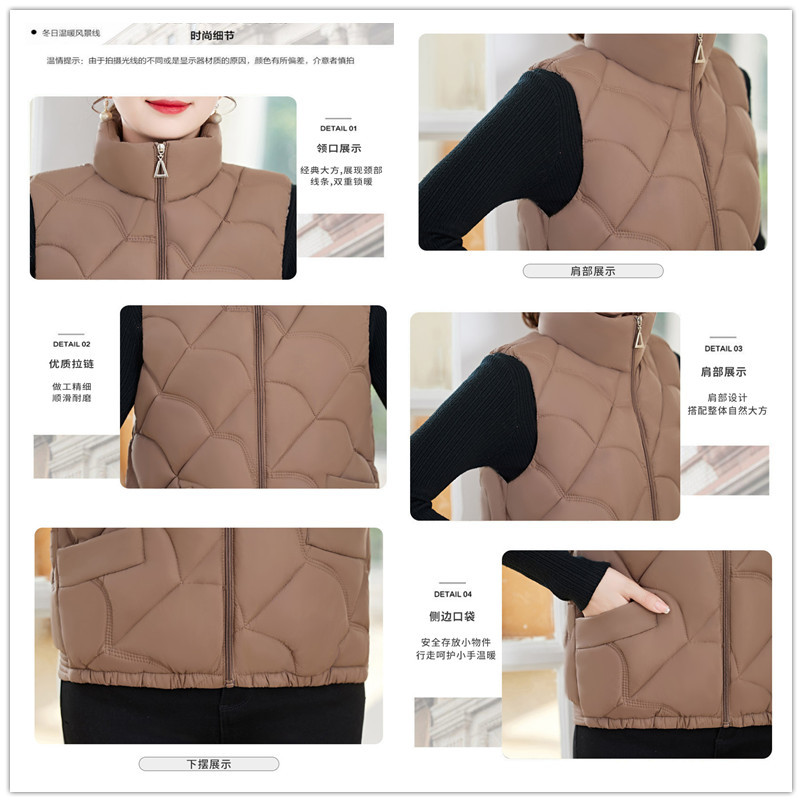 2023 New styles of down cotton-padded jackets for middle-aged and elderly people, women's thickened down vests, waistcoats, women's breadwear, and mom's wear Application Scenario