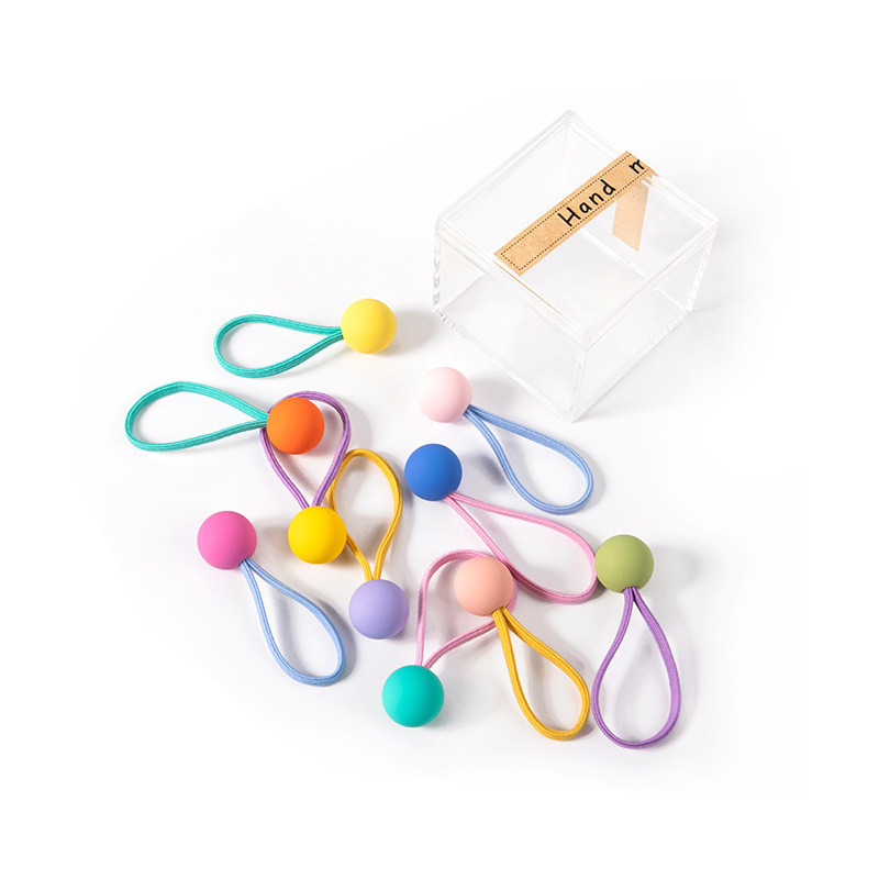 Korean Cartoon Children's Hair Accessories Candy Color Baby Leather Band 10 Colorful Head String Five-Pointed Star Hair Band Item Picture