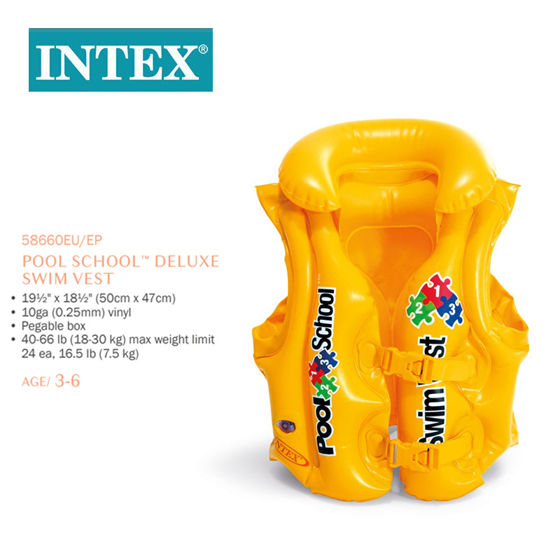 INTEX58660 Children's water play safety inflatable vest, baby swimming vest, PVC inflatable life jacket wholesale details Picture