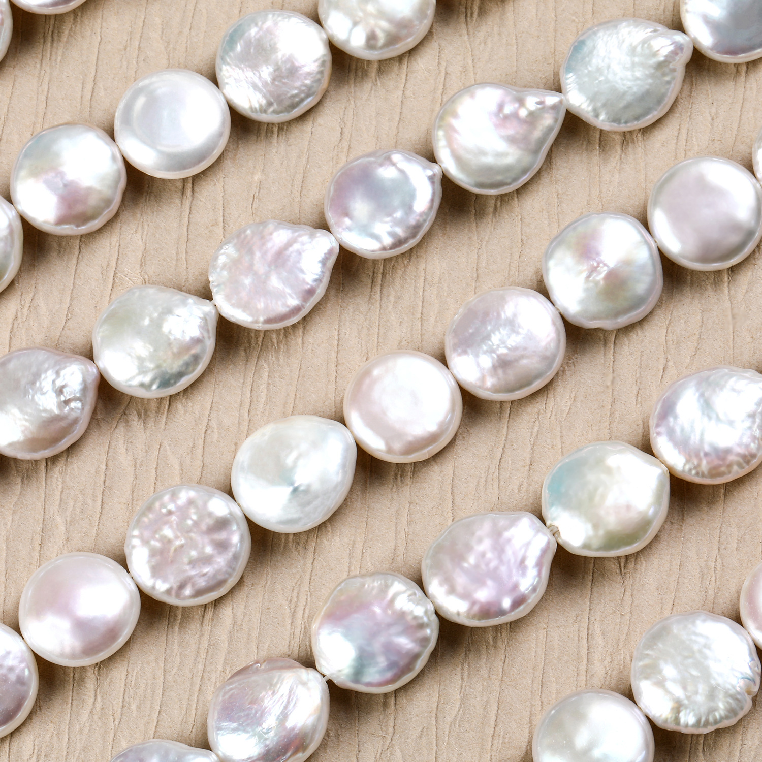 New Baroque irregular-shaped pearl with dazzling luster, button-shaped pearl, freshwater pearl DIY export jewelry details Picture