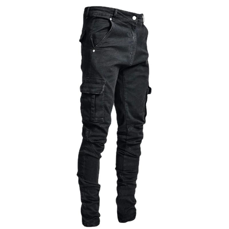 In-stock new style European and American jeans for men, cross-border side pocket skinny jeans for small feet, men's consignment Item Picture